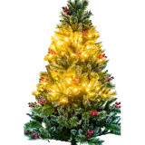 6ft 7ft 8ft 9ft Pre-Lit Hinged Pine Needle Tree Artificial Alpine Slim Pencil Christmas Tree Holiday