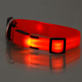 Wholesale Fashion Soft Safe Reflective Orange 45cm Nylon Pet Led Dog Collar