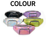 custom logo private label Amazon Holographic Laser PU Leather waterproof belt bag Fanny Pack Waist Bag for women