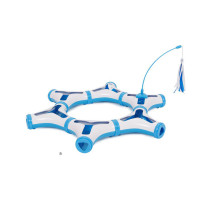 LED track rotating electric feather electronic cat toy with tumblr flying