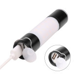 hand hold telescopic zoomable torch bulit-in battery rechargeable white and yellow light T6+COB flashlight