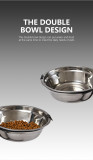 Wholesale double raised elevated stainless steel dog bowl