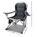 deluxe outdoor portable Oversized Steel Frame Collapsible Padded Arm camping Chair with Cup Holder