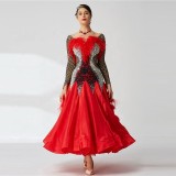 B-19225 New Ballroom Latin Dance Dress High Quality Competition Ballroom Dancing Dresses Girls With Ostrich Feather For Women