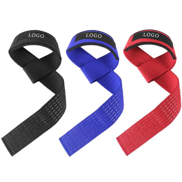 Wholesale Sports Custom Logo Powerlifting Training Wrist Straps Fitness Weight Lifting Straps with Non Slip Flex Gel Grip