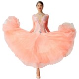 B-2055 New customer competition sexy ballroom dance dress waltz national standard salsa dance performance dresses for sale