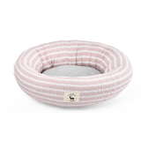 Stripe Cotton Pp Filling Soft Warm Pet Round Sofa Skin-Friendly Donut Cuddler Cat Dog Sleep Bed