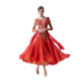 B-19432 Women Modern Lyrical Costume High Quality Waltz Tango Smooth Dance Dress Standard Ballroom Dress For Competition