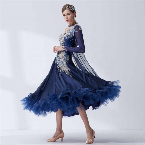 B-19421 Modern Dance Adult Women Clothes Big Hem National Standard Professional Performance Ballroom Waltz Jazz Dance Dress