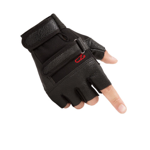 Customized Logo Design High Quality Half finger Leather Fitness Exercise Gloves