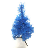 Real Miniature Blue Lights Glass Fiber Optic Christmas Trees