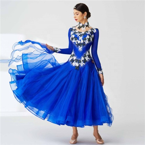 B-2066 Custom New National Standard Modern Big Dress Competition Dance Costume Ballroom Dance Dress For Sale