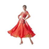 B-19432 Women Modern Lyrical Costume High Quality Waltz Tango Smooth Dance Dress Standard Ballroom Dress For Competition