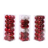 High Quality Christmas Tree Decoration Colorful 6Cm Round Christmas Ornament Balls Plastic
