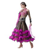 B-19213 professional women ballroom dance dresses standard waltz flamenco tango competition dress yellow blue for women girls