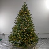 Prelit 7ft artificial PE PVC Mixed Xmas Tree Christmas tree Green with Warm White Lights and Metal base