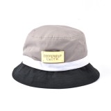 make your own design branded logo bucket hat custom metal gold plate logo bucket hat