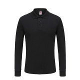 Mens Performance Polo Shirts 220GSM Custom Logo Long Sleeve Polo Shirt With Your Design Mens Cotton Polo Shirts