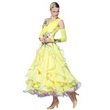 B-1458 National standard ballroom dancing dress modern costume competition waltz tango big pendulum dress performance for sale