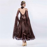 B-14123 National standard modern competition dress new adult long plus size ballroom waltz dance dress for sale