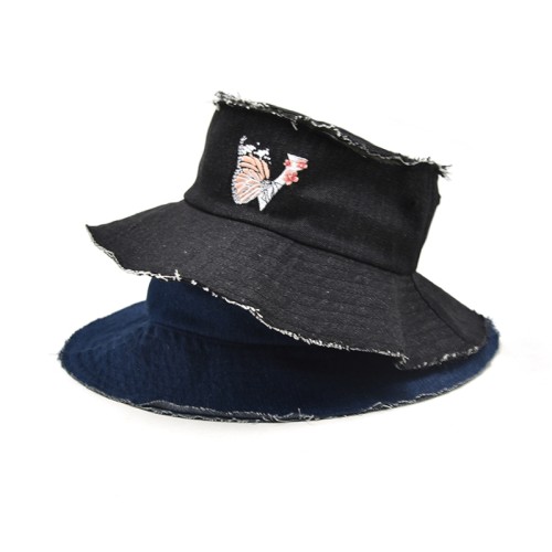2021 women summer cool unique embroidery logo custom distressed bucket hats