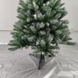 6ft PVC Hinged Christmas Tree with White Branch Tips Metal Stand
