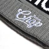 High quality unisex beanie hat winter hat knitted hat with embroidery woven label patch