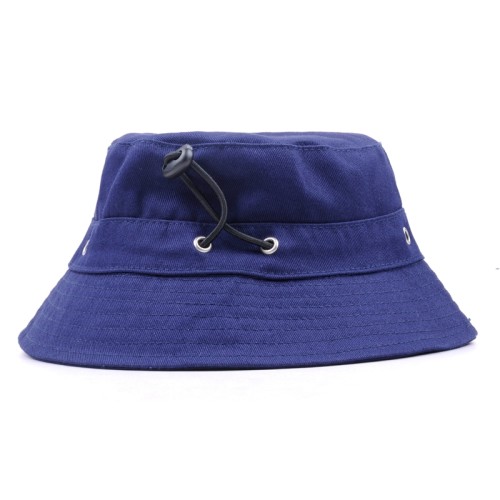 Wholesale cotton summer design embroidered bucket hats with adjustable rope