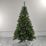 Custom Size 6ft Green PVC Christmas Tree with Pine Cone and Metal Base