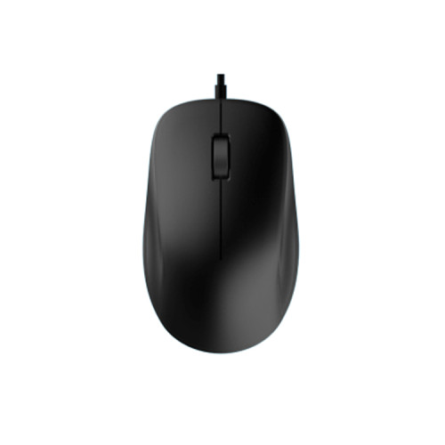 Both left and right hands use big size elegant designed full black color usb wired mouse from OEM service manufacturer in China.