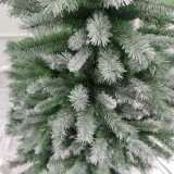 6ft PVC Hinged Christmas Tree with White Branch Tips Metal Stand