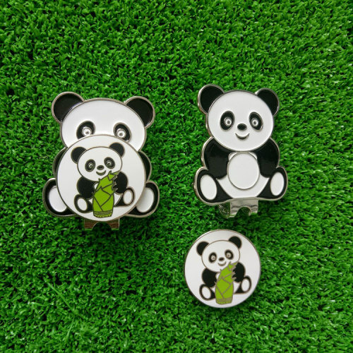 New Design Golf Ball Marker with Hat Clip Panda/ Bamboo Golf Ball Marker