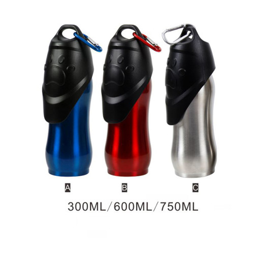 300ML / 600ML / 750ML Stainless Steal Pet Outdoor Cup Travel Portable Water Drinking Dog Bottle