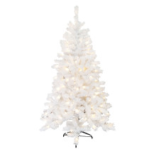 6ft 7ft 8ft White Plastic Indoor 2021 Prelit Artificial Christmas Trees