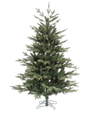 6ft PVC Hinged Christmas Tree with White Branch Tips Metal Stand