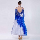 B-1465 High quality modern dance dress new long sleeve waltz competition ballroom dance dress for sale