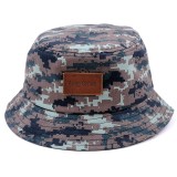 Custom camouflage leather patch adult bucket hat