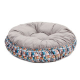 Manufacturer soft luxury plush pink grey white pet cushion round cat dog bed