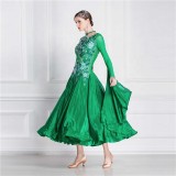 B-18412 Pearl Silk Long Ballroom Dancing Dress Hot Sale International Standard Competition Children Ballroom Dance Dress