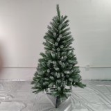 6ft PVC Hinged Christmas Tree with White Branch Tips Metal Stand