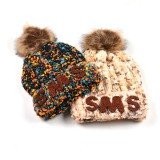 Wholesale custom polar fleece pom pom beanie for women