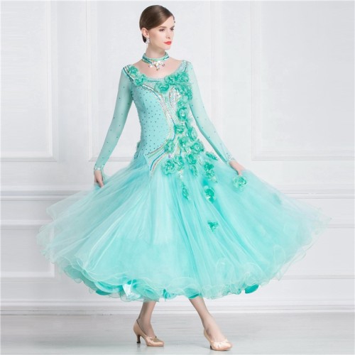 B-18250 Romantic fresh smooth american dancing dress big swing women's international standard ballroom dance dress