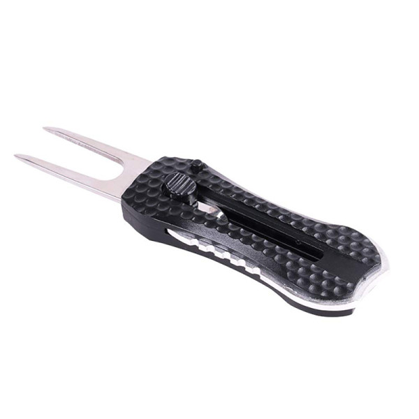 Golf Green Divot Tool with Retractable Spring & Ball Marker