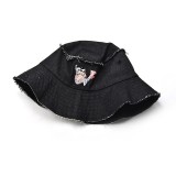 2021 women summer cool unique embroidery logo custom distressed bucket hats