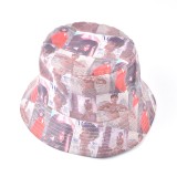 oem design your own logo custom pattern all over printed girls fashion hawaii bucket hat