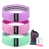 Custom Logo Yoga Gym Body Bands Set for Legs and Butt Exercise Fitness Hip Fabric Resistance Bands Set
