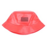 Custom brand pu leather bucket hat with logo