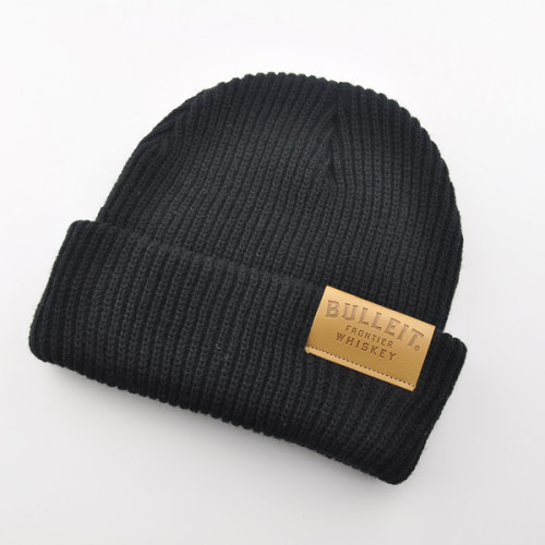Wholesale beanies label knitted beanie acrylic beanie custom knitted hat