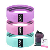 Custom Logo Yoga Gym Body Bands Set for Legs and Butt Exercise Fitness Hip Fabric Resistance Bands Set