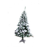 Led Lighted Glass Cardboard Dancing Large Snow Flocked PE Mixed PVC Christmas Trees